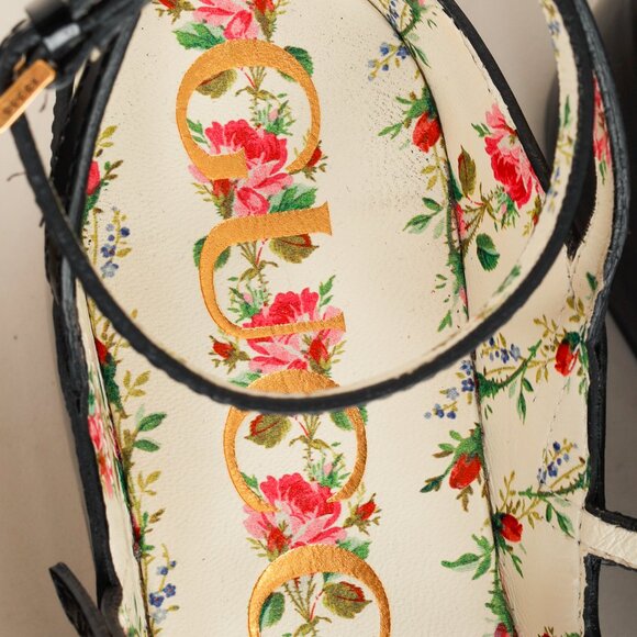 Gucci Gold & Black Patent Leather Hannelore Detachable Platform Flat - Picture 8 of 13